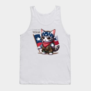 Freedom Fighter Kitten Stand With Texas Tank Top